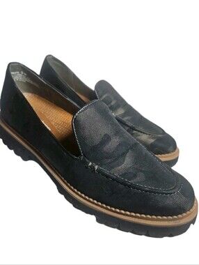 Baretraps Prestin  Women's Slip On Shoes US Size 9M Black LugSole Loafers[7D